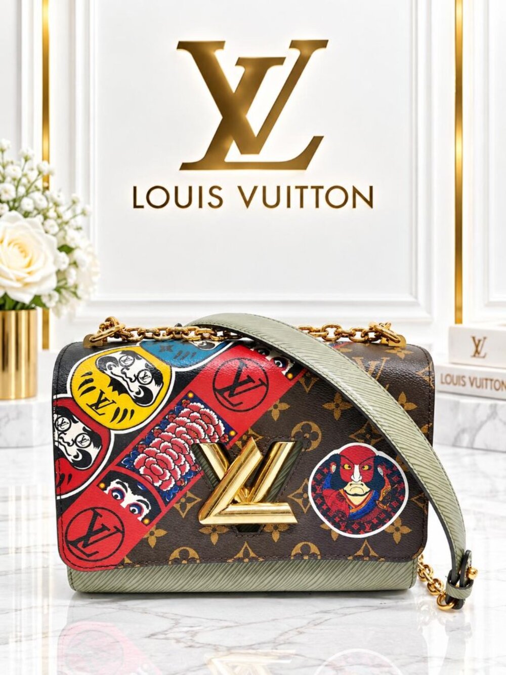 Authentic Louis Vuitton Twist MM Epi Monogram Shoulder Bag Limited Edition